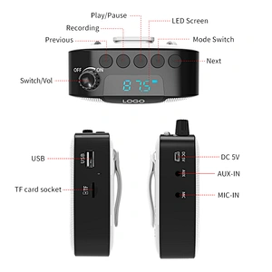 1800mAh Rechargeable 10W Power Wired Voice Amplifier with Bluetooth 5.0 Speaker and Acoustic Microphone for Teaching, Meeting