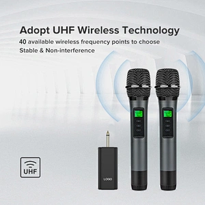 UHF Wireless Conference Microphone Set With Receiver Portable Visible Frequency Handheld Dynamic Microphone