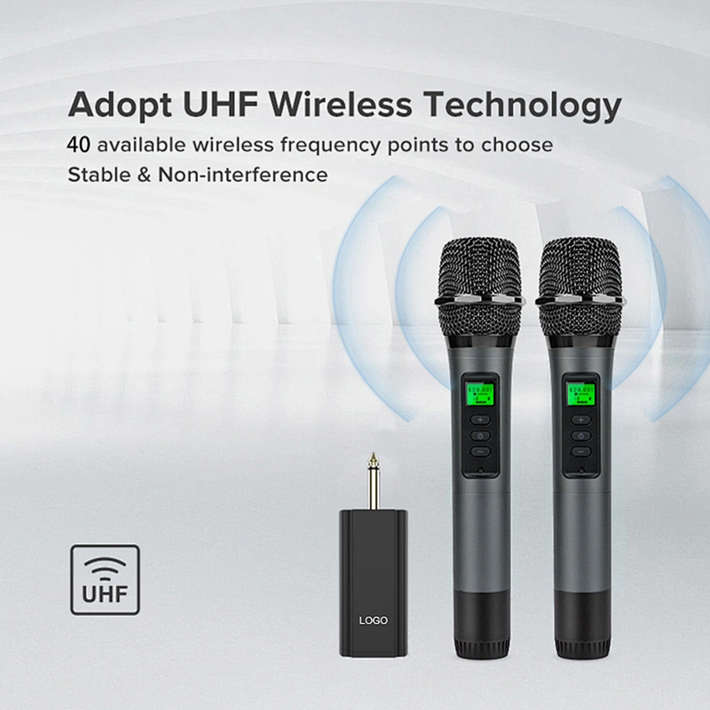 UHF Wireless Conference Microphone Set With Receiver Portable Visible Frequency Handheld Dynamic Microphone