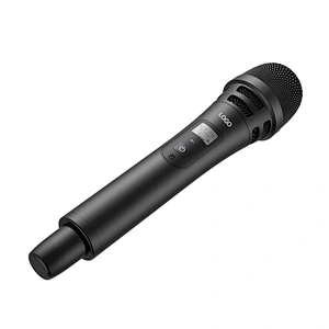 Dynamic Aluminium Shell UHF Dual Wireless Two Mic Connection Handheld Acoustic Microphone with Wireless Receiver
