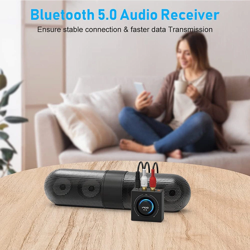 Bluetooth Audio Adapter for Music Streaming Sound System, Bluetooth Receiver with RCA/AUX for Car, Phone, Speaker