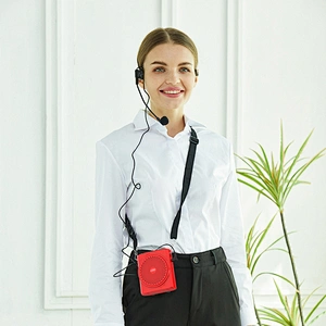 16W Loud Waistband PA Speaker Wired Microphone USB AUX Rechargeable Teacher Voice Amplifier