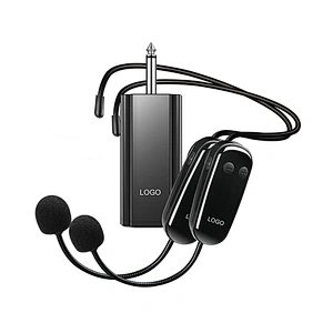 Dual Hands-free Wireless UHF Headset Condenser Microphone Receiver Set Headphone UHF Earpiece Mic and Speaker Microphone