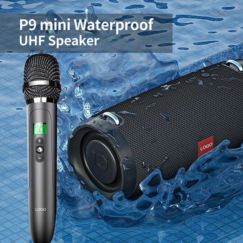 Mini UHF 40W Output Power IPX5 Waterproof 4400mAh Rechargeable Bluetooth Hi-Fi Speaker with UHF Wireless Karaoke Microphone