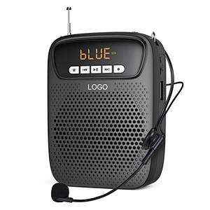 15 Watt 3.7V 2500mAh Support FM Radio TWS Double Channel Voice Amplifier With Wired Microphone for Classroom