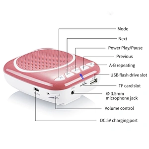 Lightweight Mini Portable Meeting Tour Guide Voice Amplifier with Wired Microphone Rechargeable Bluetooth Speaker