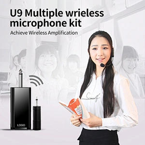 Portable Rechargeable Headset Cordless Microphone Kit With Receiver UHF Condenser Wireless Microphone
