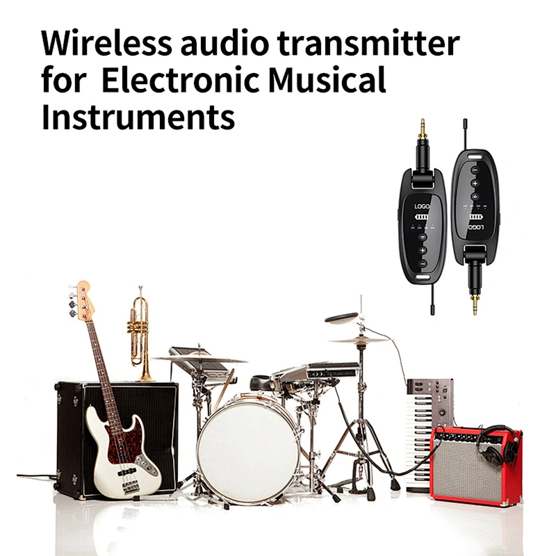 UHF 30m Wireless Transmission Distance Rechargeable 3.5/6.5mm Standard Audio Electric Guitar Transmitter Receiver Microphone