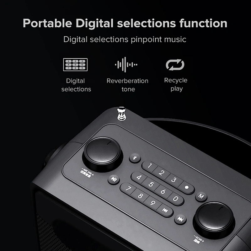 25W High-Power Sound Box with UHF Microphone 4 Inch Magnetic Loudspeaker Portable Digital Mini Bluetooth Speaker