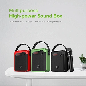 25W High-Power Sound Box with UHF Microphone 4 Inch Magnetic Loudspeaker Portable Digital Mini Bluetooth Speaker
