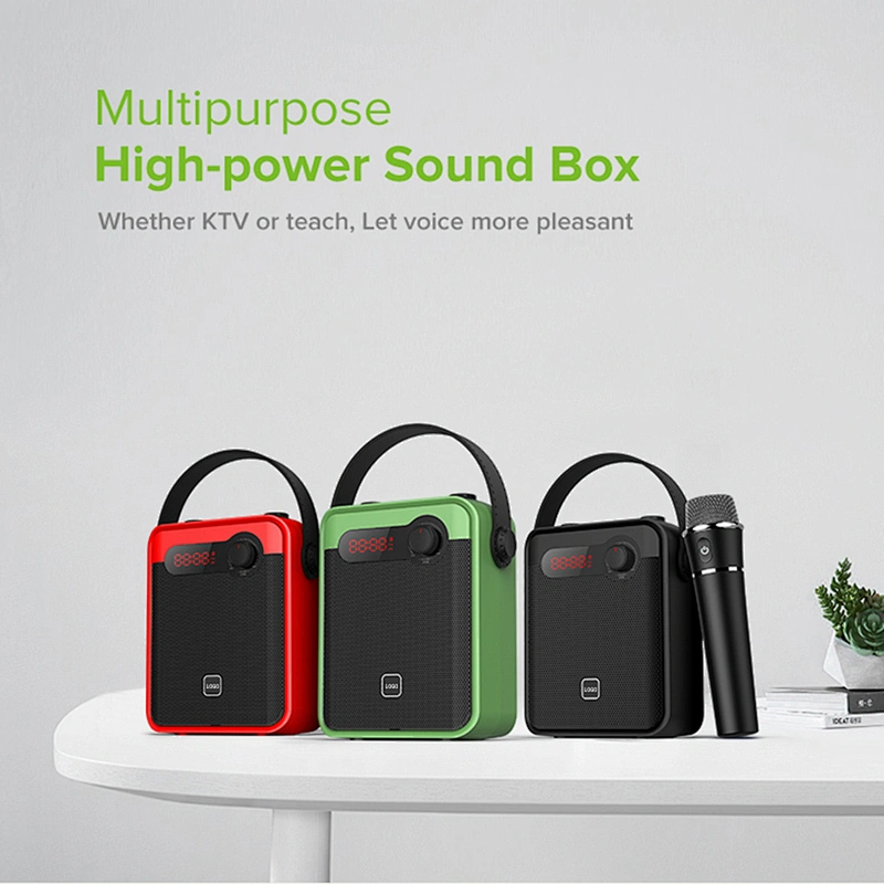 25W High-Power Sound Box with UHF Microphone 4 Inch Magnetic Loudspeaker Portable Digital Mini Bluetooth Speaker