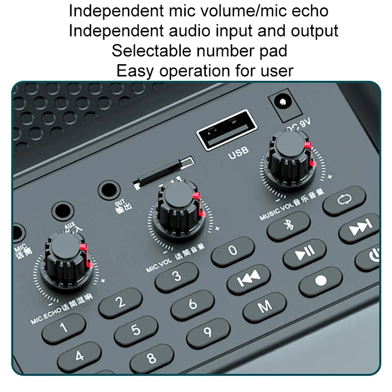 Light Weight Mini Portable Loudspeaker PA System Set with UHF Microphone Big Power Home Karaoke Speaker
