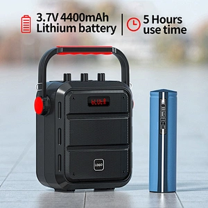 H1 Plus 30W Big Power UHF Wireless Speaker with Handheld Karaoke Microphone Rechargeable PA System Best Portable Speakers