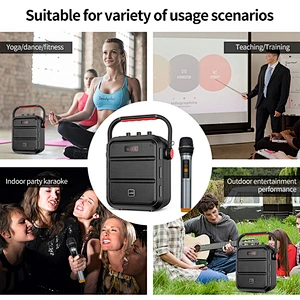 H1 Plus 30W Big Power UHF Wireless Speaker with Handheld Karaoke Microphone Rechargeable PA System Best Portable Speakers