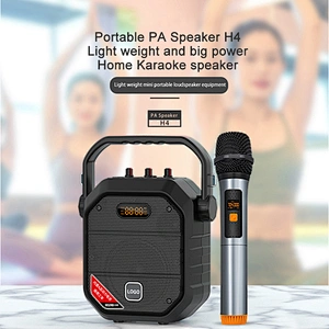 Light Weight Mini Portable Loudspeaker PA System Set with UHF Microphone Big Power Home Karaoke Speaker