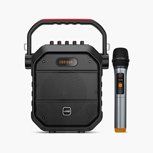 40W Big Power 5.25 Inch Full Range Speaker with Hand-held Microphone UHF Wireless Acoustic Bluetooth 5.0 Speakers for Party