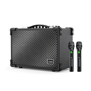 Audio Speaker Rechargeable 10000mAh Wooden Case PA Speaker 120 Watts Powerful Wireless Outdoor Speaker System