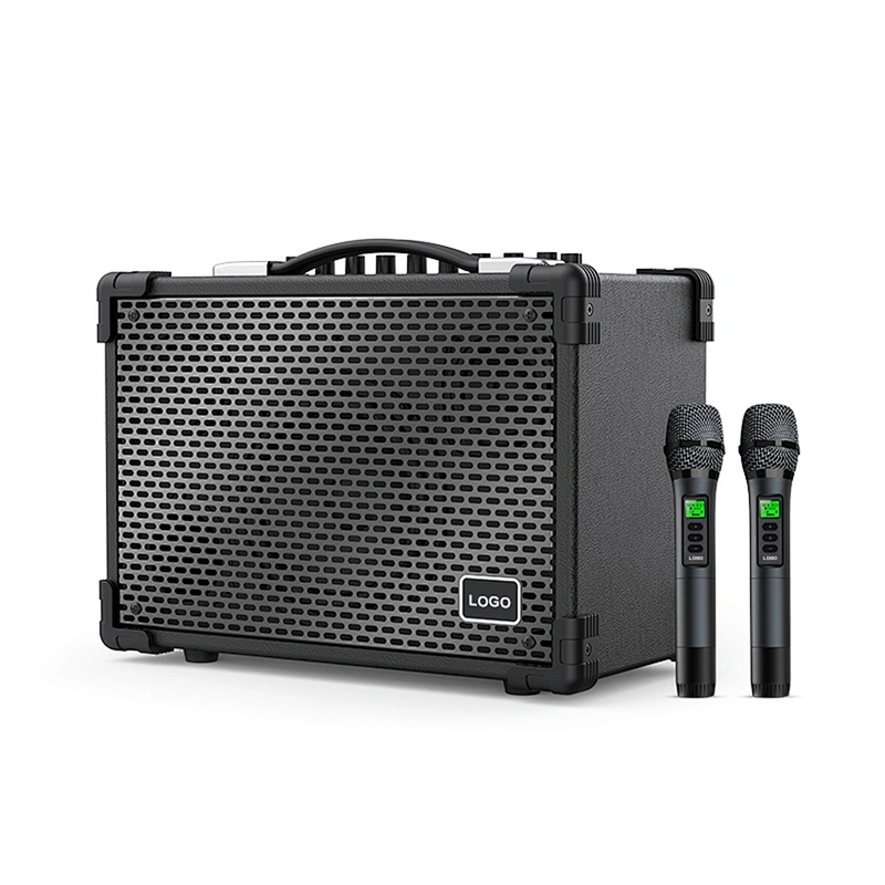 Audio Speaker Rechargeable 10000mAh Wooden Case PA Speaker 120 Watts Powerful Wireless Outdoor Speaker System