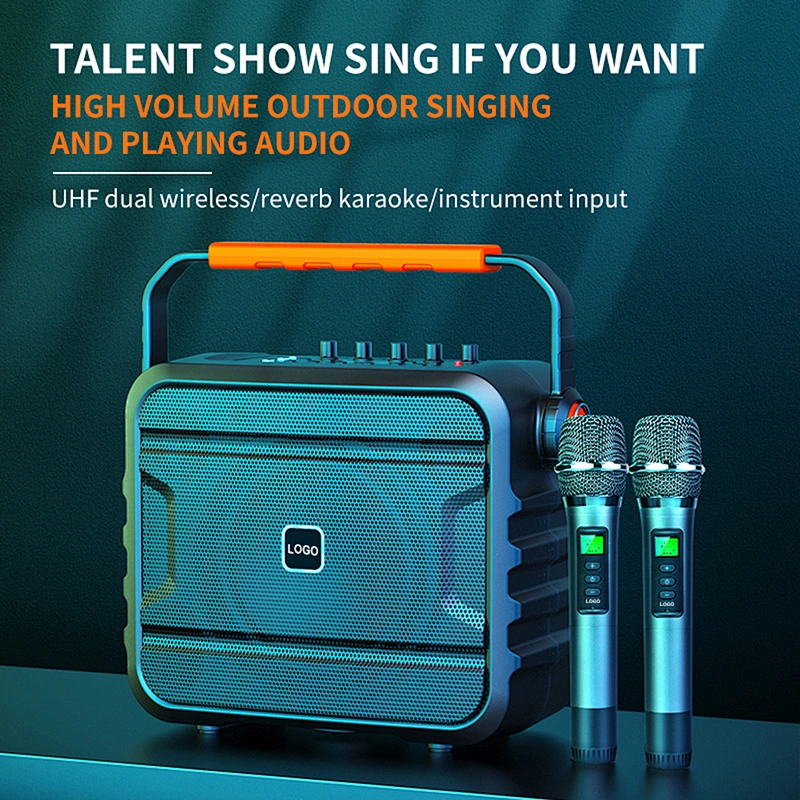 120 Watts Powerful Musical Instrument Speaker Set Professional 8 Inch Bluetooth PA Speaker With Microphone