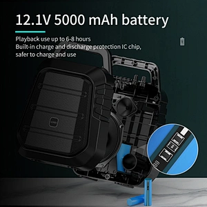60W Professional ECHO Sound Portable PA Speaker Wireless Microphone Bluetooth Voice Amplifier for Teacher Meeting