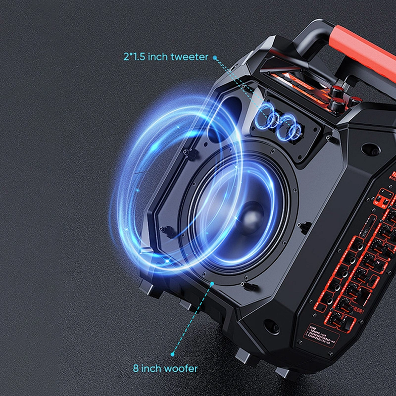 Big Power 120W Original Sound UHF High frequency Wireless PA Technology Karaoke Speaker Trolley Wheels Outdoor Speaker