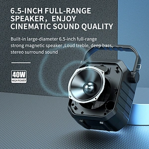 40 Watts 6.5 Inch Big Power Party Speaker With Microphone Light Weight Portable Outdoor Bluetooth Karaoke Speaker