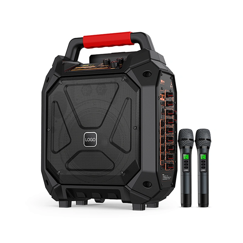 Big Power 120W Original Sound UHF High frequency Wireless PA Technology Karaoke Speaker Trolley Wheels Outdoor Speaker