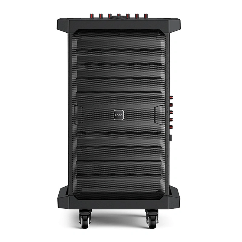 200W Big Rechargeable Powerful UHF Dual Wireless Instrument Trolley Speaker Active Outdoor Portable Karaoke Speaker