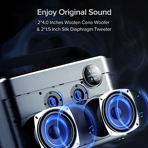 60W Home HiFi Audio Party Speaker DSP Sound Wireless Microphone Rechargeable Portable Bluetooth Karaoke Speaker