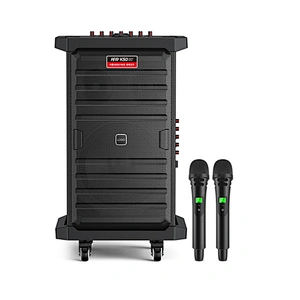 Big Power 150W Trolley Wheeled Big Rechargeable Powerful UHF Dual Wireless Speaker Supermarket Speaker Public