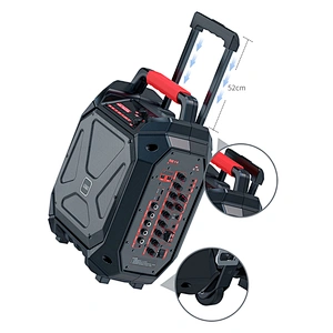 Big Power 120W Original Sound UHF High frequency Wireless PA Technology Karaoke Speaker Trolley Wheels Outdoor Speaker