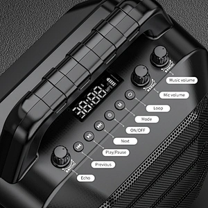 Rechargeable 40w Powerful Outdoor Bluetooth Speaker System With Microphone UHF Wireless Portable Karaoke Speaker