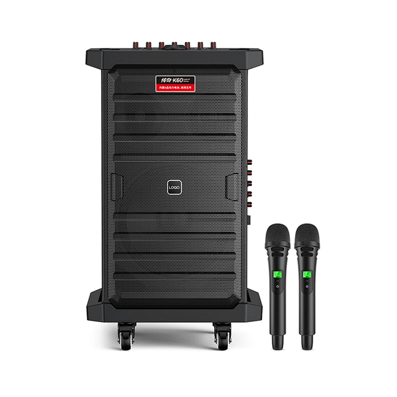 200W Big Rechargeable Powerful UHF Dual Wireless Instrument Trolley Speaker Active Outdoor Portable Karaoke Speaker