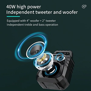 Rechargeable 40w Powerful Outdoor Bluetooth Speaker System With Microphone UHF Wireless Portable Karaoke Speaker