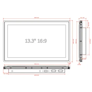 Bestview 13.3 inch touch screen monitor 1920x1080 resolution open frame capacitive touch lcd monitor