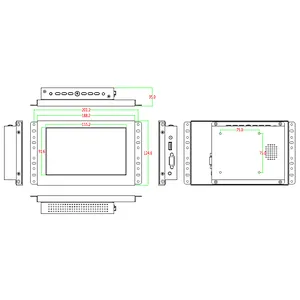 Metal housing 7 inch display touch screen monitor industrial sunlight readable lcd computer monitor DC 12V