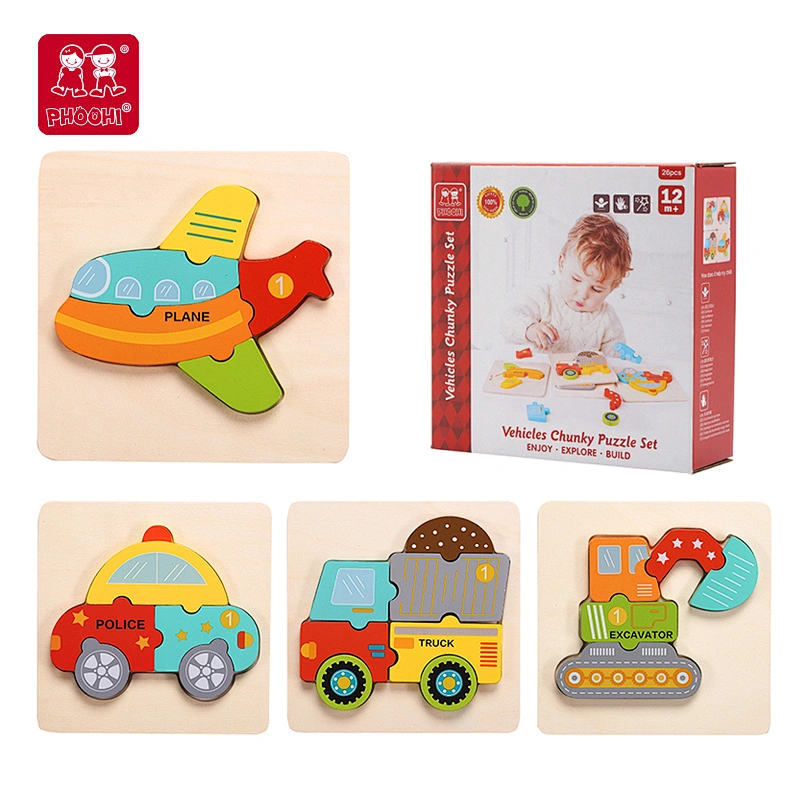 Wooden Vehicles Puzzle Set