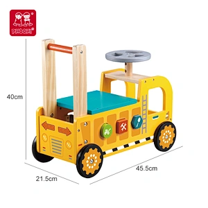 2021 New multifunction ride on truck toy educational learning activity children wooden baby walker toy for kids