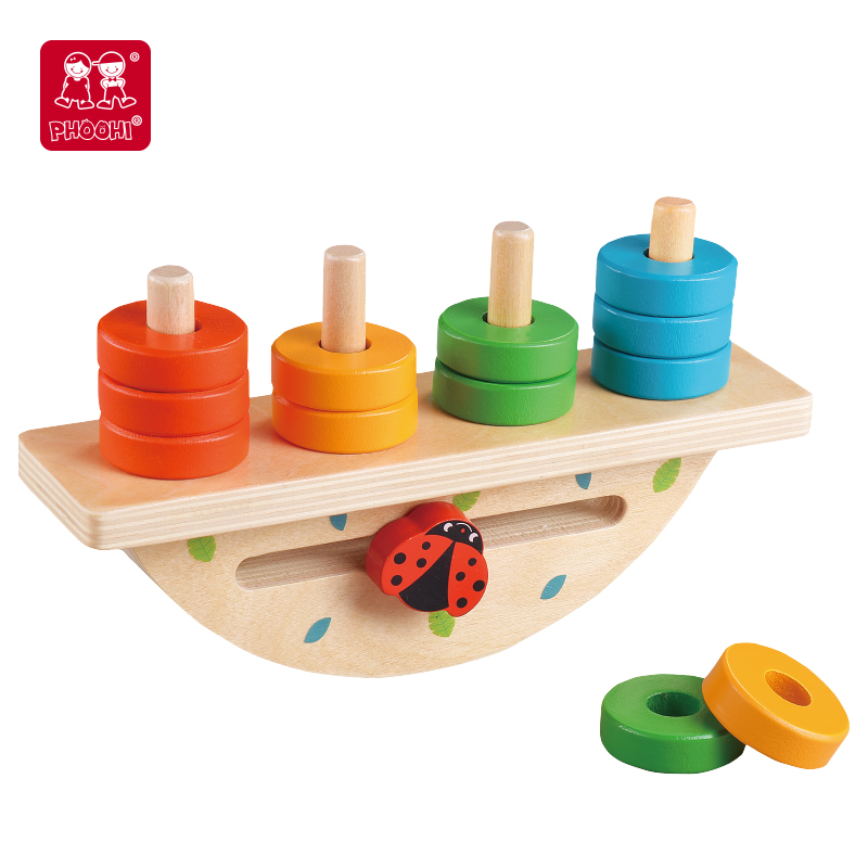 2021 New  stacker blocks baby children educational wooden  balance toy for kids