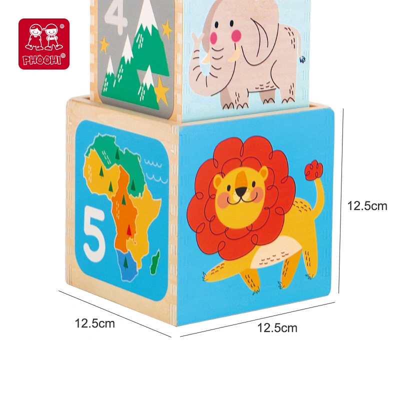 Wooden Animal Stacking Cubes