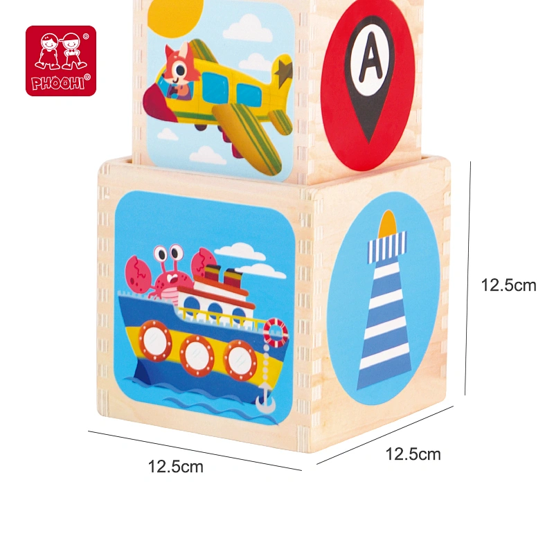 Wooden Vehicle Stacking Cubes