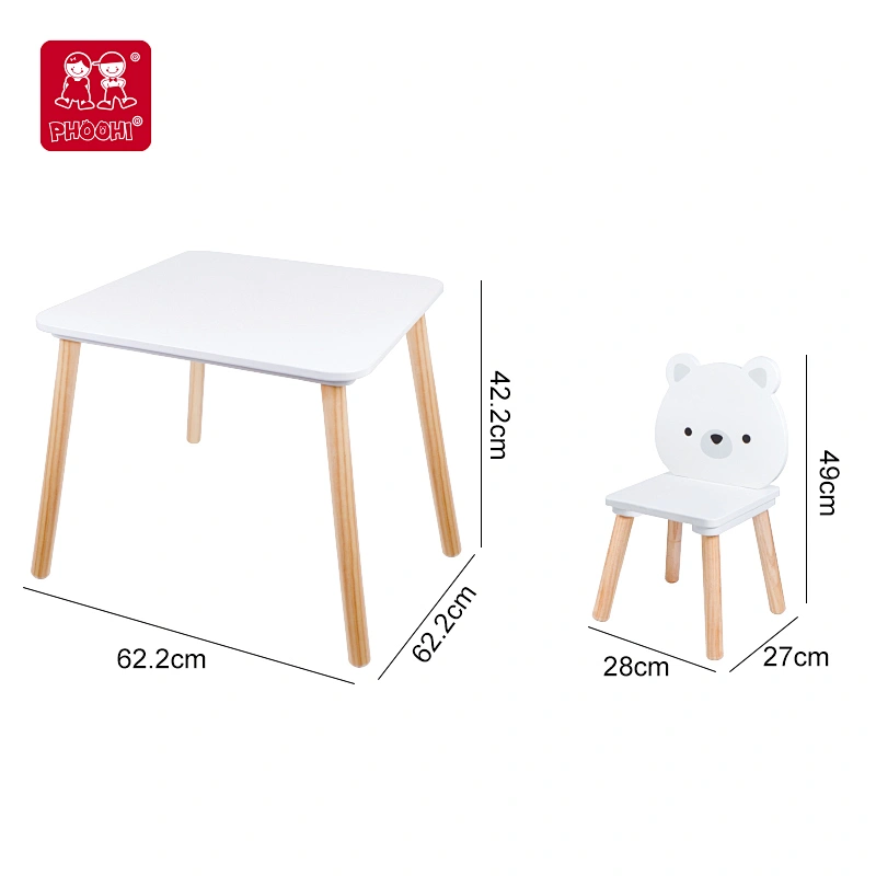 One Table with Two Bear Chairs