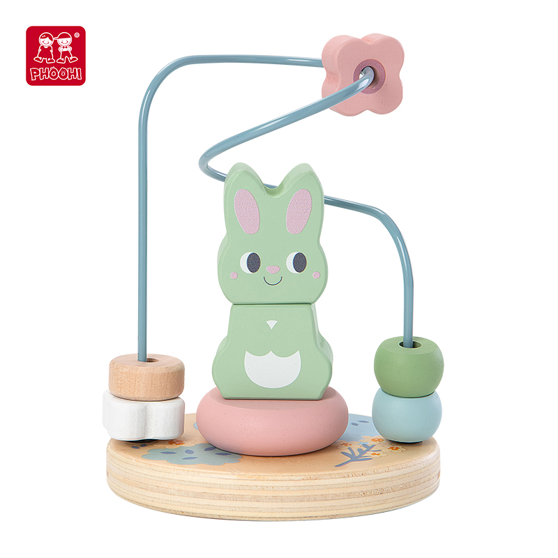Wooden Easter rabbit beaded toy manufacturers、wooden bead toys suppliers