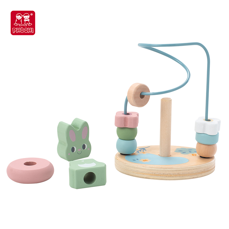 Wooden Bead Maze、Wooden Easter rabbit beaded toy manufacturers、wooden bead toys suppliers