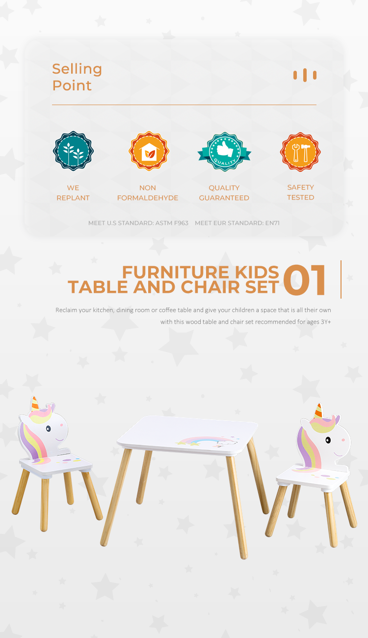 kids' table and chair