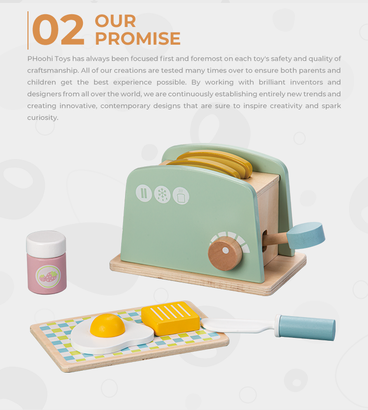 Kids wooden toaster set