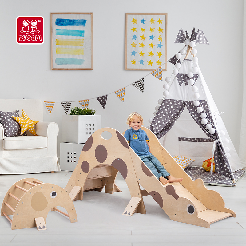 kids Montessori wooden slide