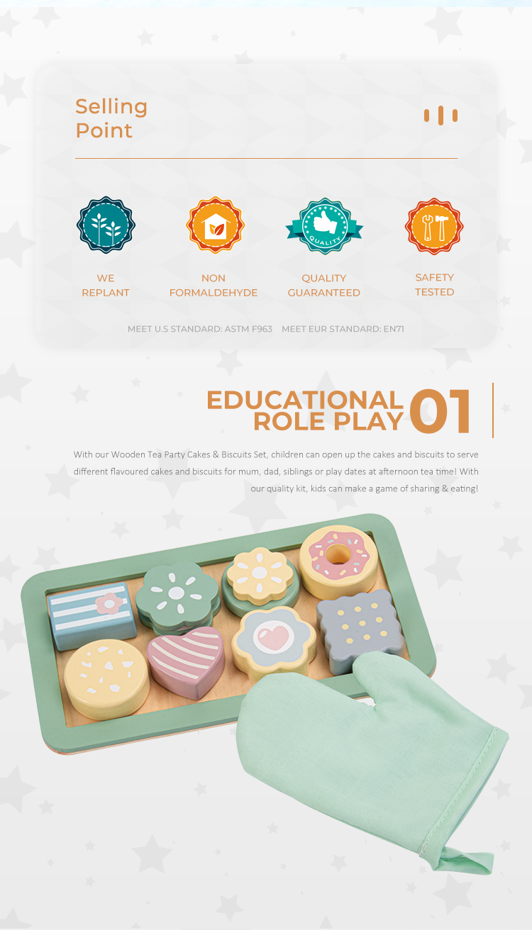 wooden children's baking toy set