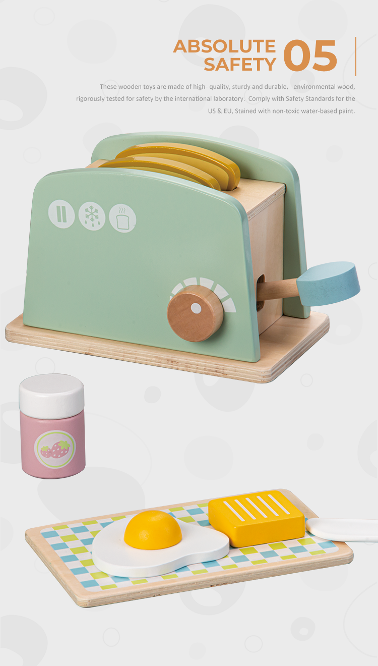 Kids wooden toaster set