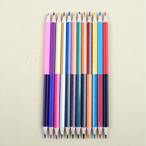 Dual tip hexagonal colored pencils